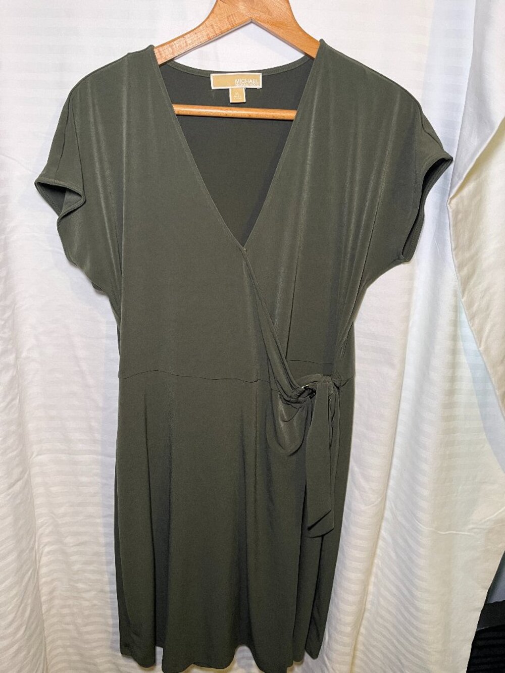 Michael Kors Faux Wrap Dress Olive Green XL